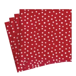 Small Dots Paper Luncheon Napkins in Red - 20 Per Package