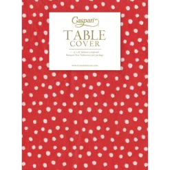 Small Dots Red Paper Linen Table Covers - 1 Each