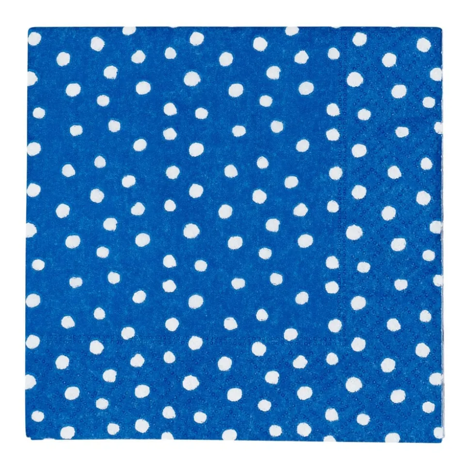 Small Dots Royal Blue Cocktail Napkins - 20 Per Package