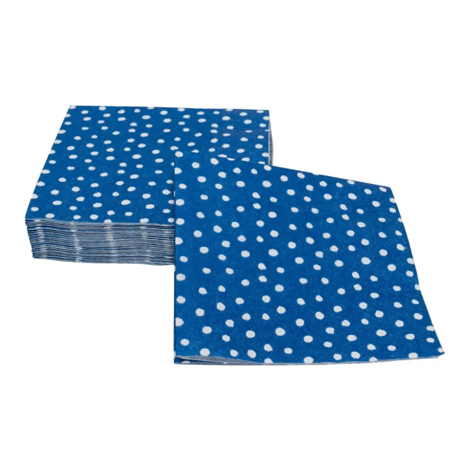 Small Dots Royal Blue Cocktail Napkins - 20 Per Package