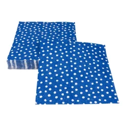 Small Dots Royal Blue Luncheon Napkins - 20 Per Package