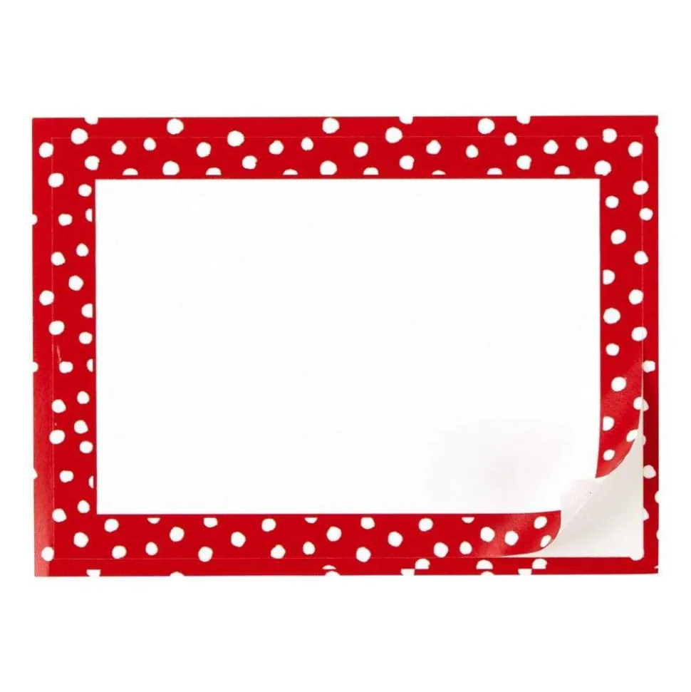 Small Dots Self-Adhesive Labels in Red - 12 Per Package