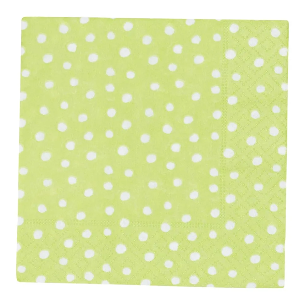 Small Dots Spring Green Cocktail Napkins - 20 Per Package
