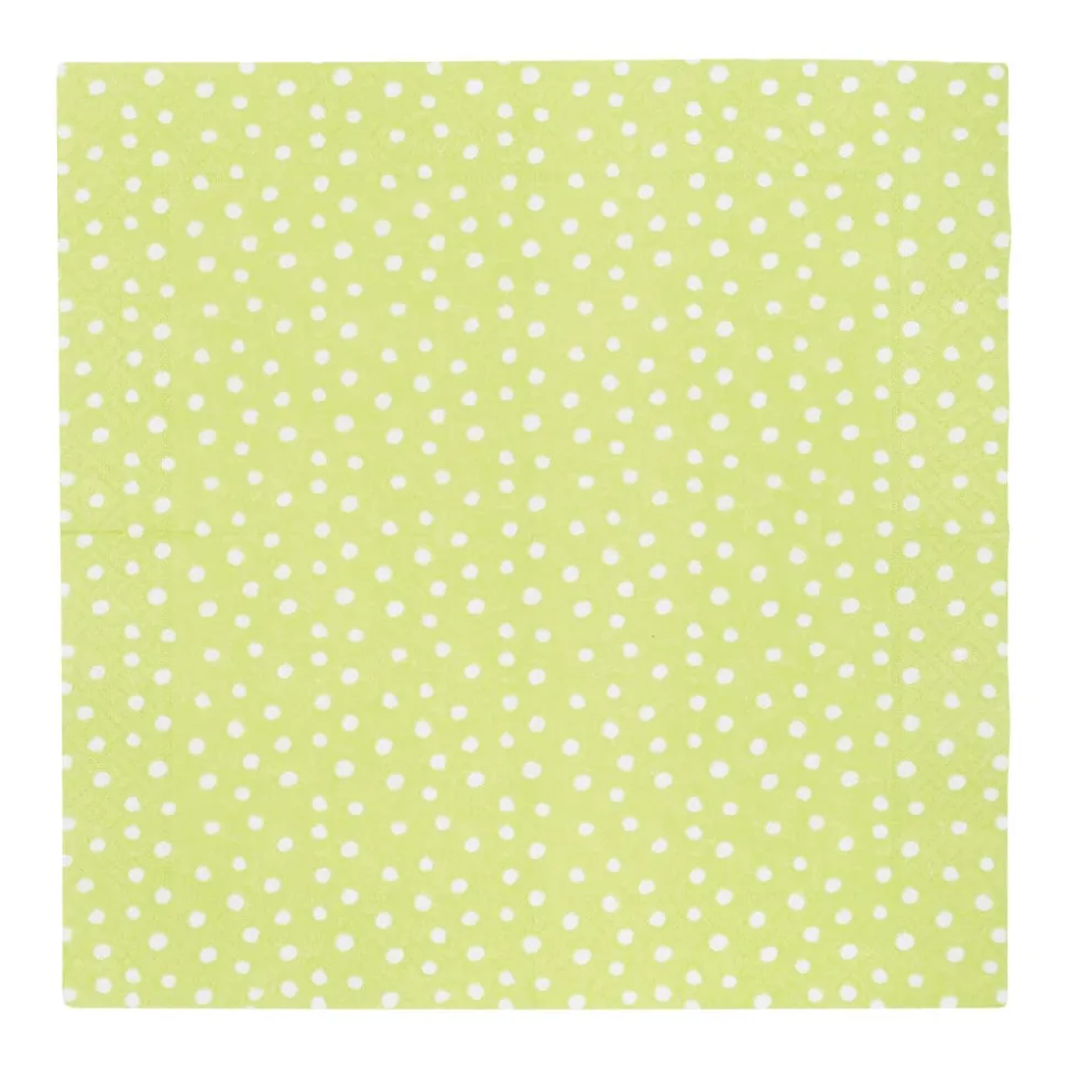 Small Dots Spring Green Cocktail Napkins - 20 Per Package