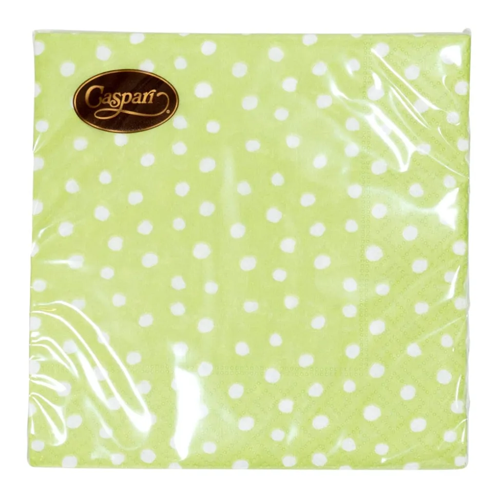 Small Dots Spring Green Cocktail Napkins - 20 Per Package