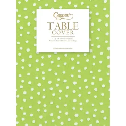 Small Dots Spring Green Paper Linen Table Covers - 1 Each