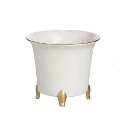 Small White & Gold Cachepot