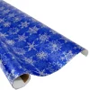 Snowfall-Blue Foil Gift Wrap - One 30" X 6' Roll
