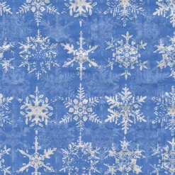 Snowfall-Blue Foil Gift Wrap - One 30