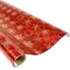 Snowfall-Red Foil Gift Wrap - One 30" X 6' Roll