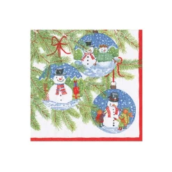 Snowman Ornaments Cocktail Napkins - 20 Per Package