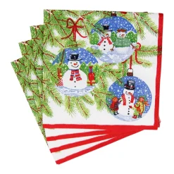 Snowman Ornaments Cocktail Napkins - 20 Per Package
