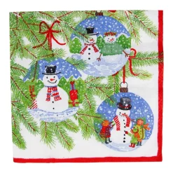Snowman Ornaments Luncheon Napkins - 20 Per Package