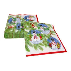 Snowman Ornaments Luncheon Napkins - 20 Per Package