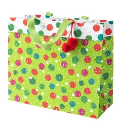 Snowy Pom Poms Large Gift Bag - 1 Each