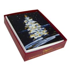 Snowy Tree In The Night Classic Boxed Christmas Cards - includes 15 cards & envelopes