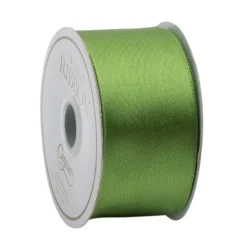 Solid Green Satin Wired Ribbon - 9 Yard Spool