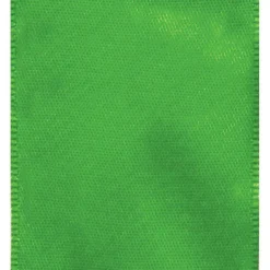 Solid Green Satin Wired Ribbon - 9 Yard Spool
