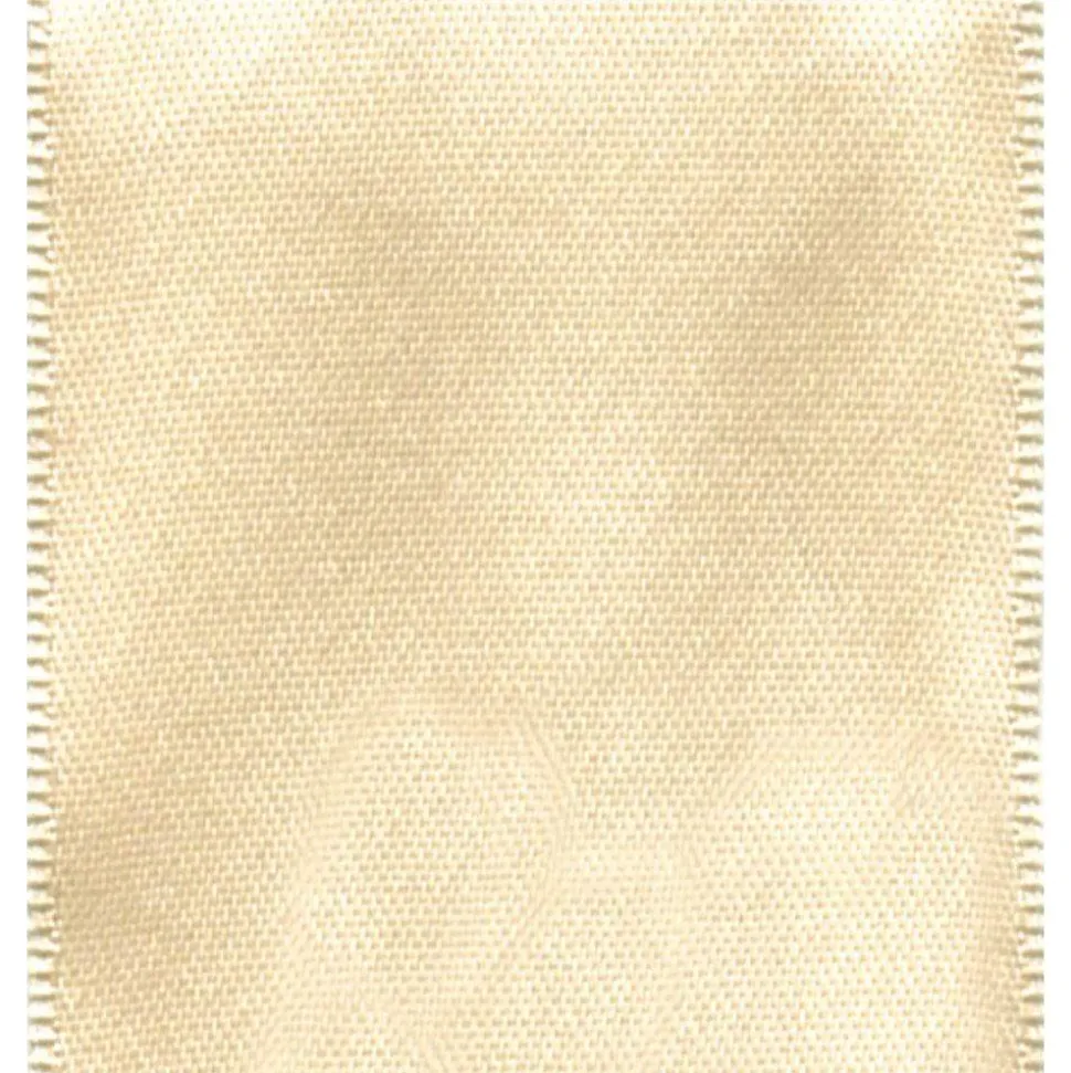 Solid Ivory Satin Wired Ribbon - 9 Yard Spool