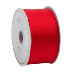 Solid Red Satin Wired Ribbon - 9 Yard Spool