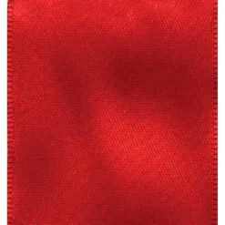 Solid Red Satin Wired Ribbon - 9 Yard Spool