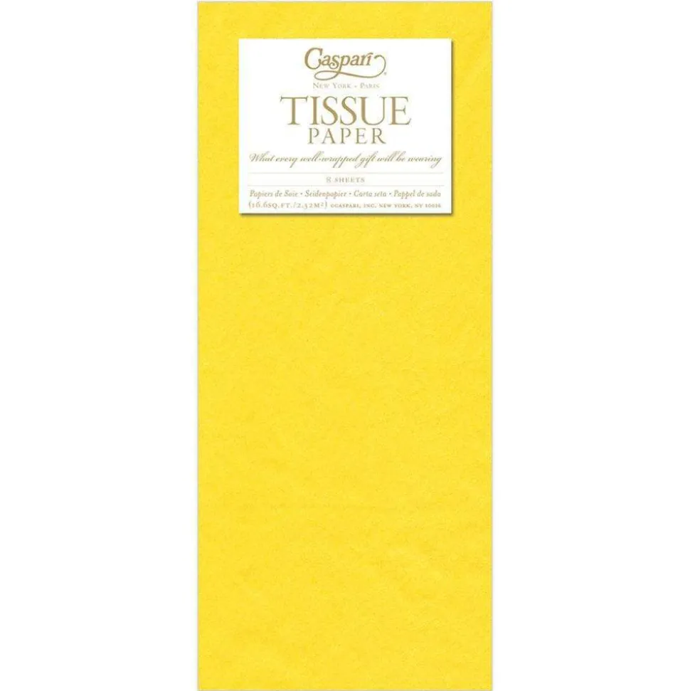 Solid Tissue Paper in Yellow - 8 Sheets Included