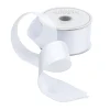 Solid White Satin Wired Ribbon - 9 Yard Spool