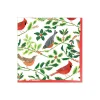 Songbirds and Holly Paper Cocktail Napkins in White - 20 Per Package