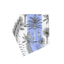 Southern Palms Blue & White Boxed Cocktail Napkins - 40 Per Box