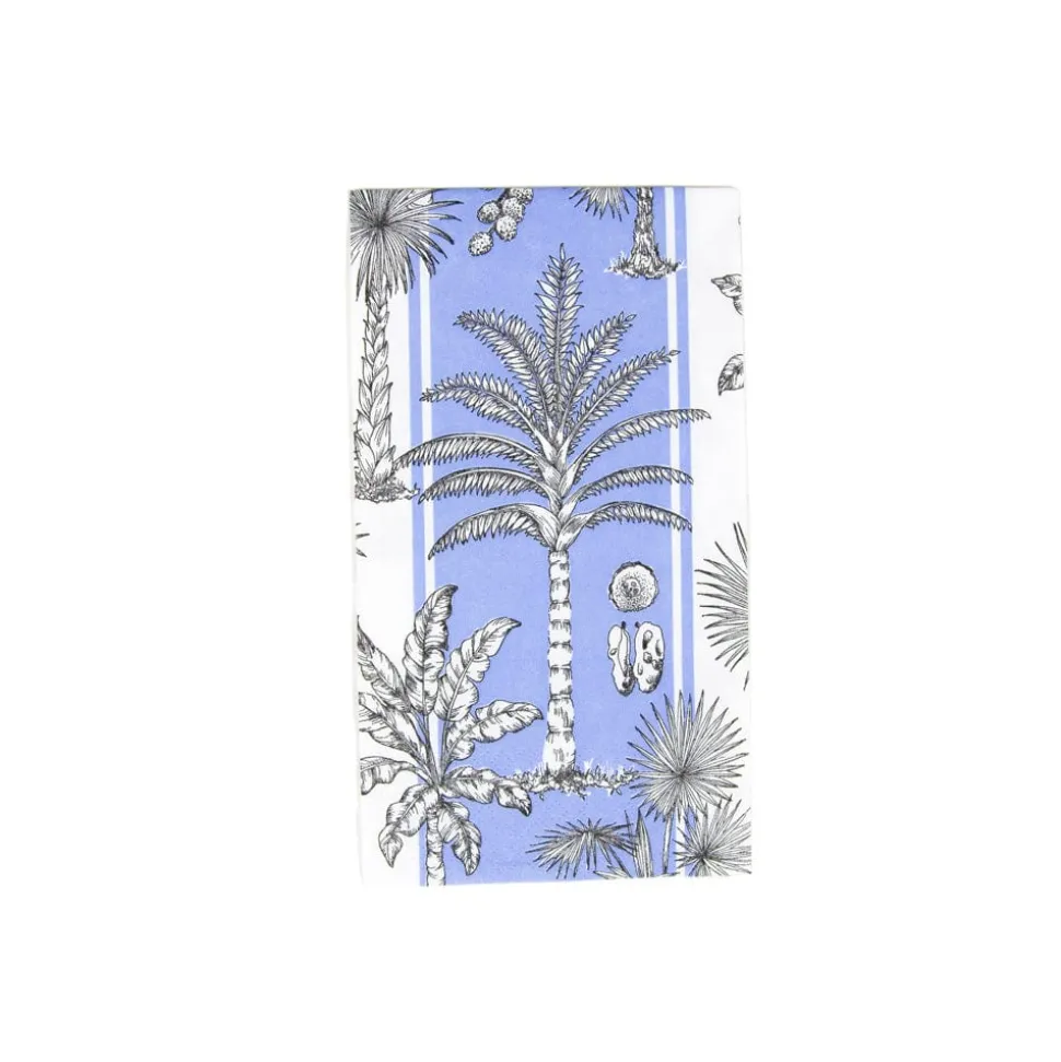 Southern Palms Blue & White Guest Towel Napkins - 15 Per Package