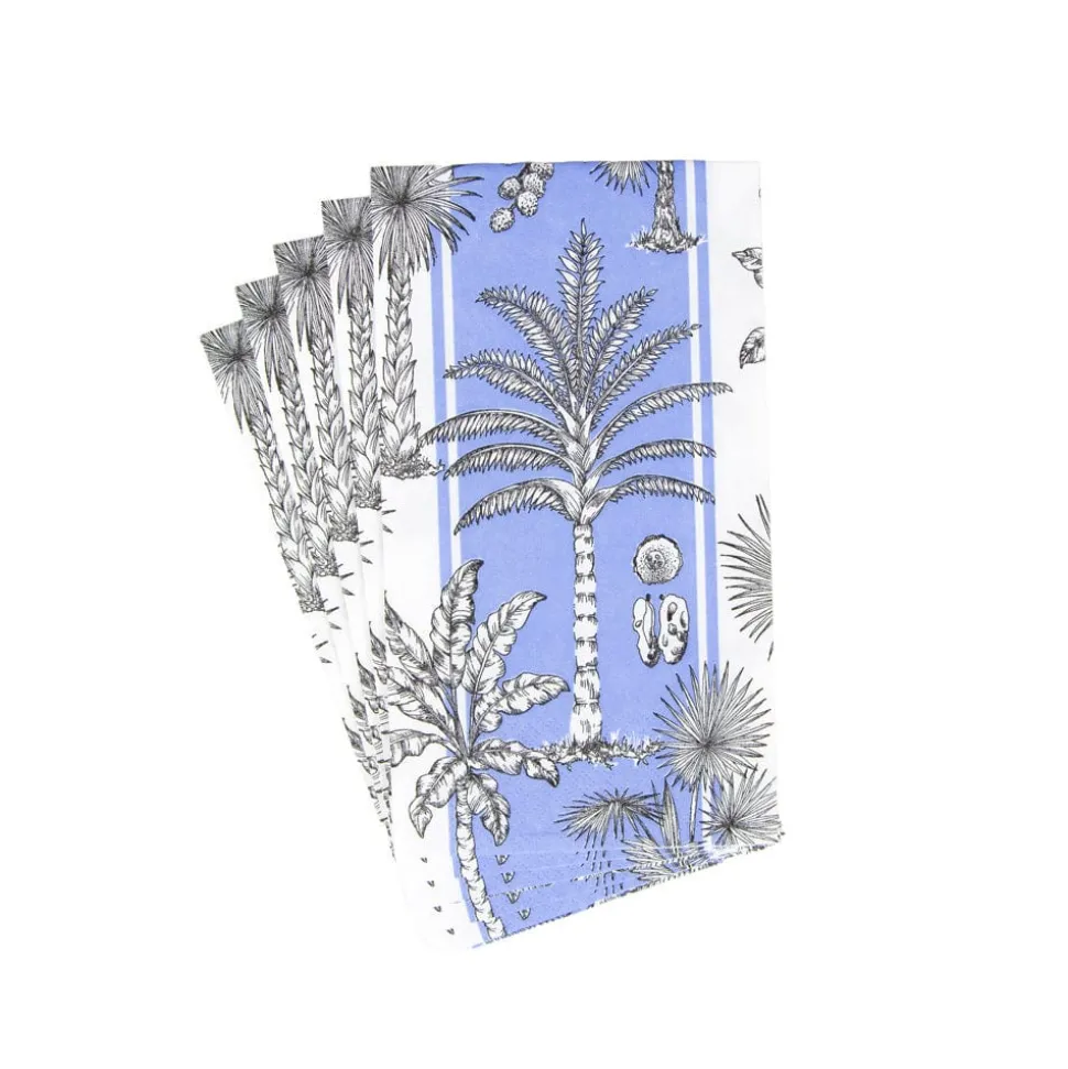 Southern Palms Blue & White Guest Towel Napkins - 15 Per Package