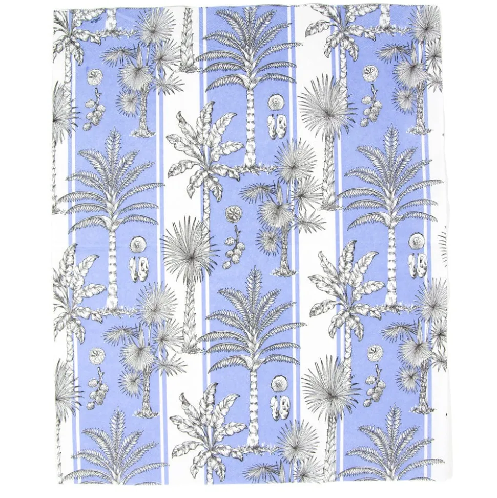 Southern Palms Blue & White Guest Towel Napkins - 15 Per Package