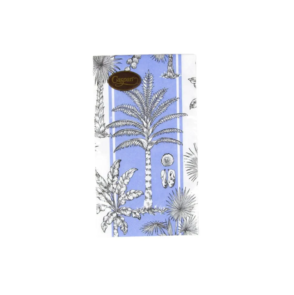 Southern Palms Blue & White Guest Towel Napkins - 15 Per Package