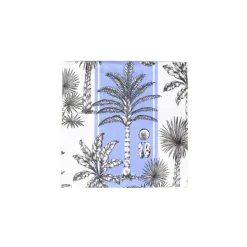 Southern Palms Blue & White Cocktail Napkins - 20 Per Package