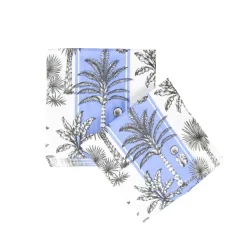 Southern Palms Blue & White Cocktail Napkins - 20 Per Package