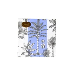 Southern Palms Blue & White Cocktail Napkins - 20 Per Package