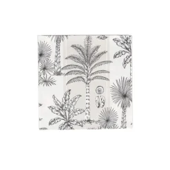 Southern Palms Flax & White Luncheon Napkins - 20 Per Package