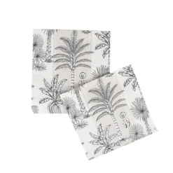 Southern Palms Flax & White Luncheon Napkins - 20 Per Package
