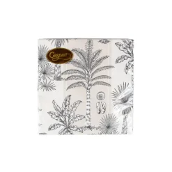 Southern Palms Flax & White Luncheon Napkins - 20 Per Package