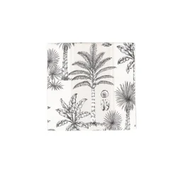 Southern Palms Flax & White Cocktail Napkins - 20 Per Package