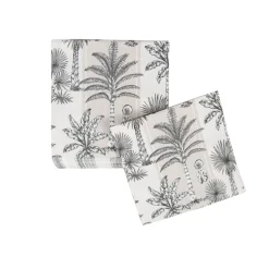 Southern Palms Flax & White Cocktail Napkins - 20 Per Package