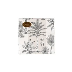Southern Palms Flax & White Cocktail Napkins - 20 Per Package