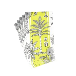 Southern Palms Green & White Guest Towel Napkins - 15 Per Package