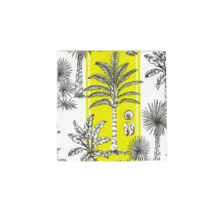 Southern Palms Green & White Cocktail Napkins - 20 Per Package