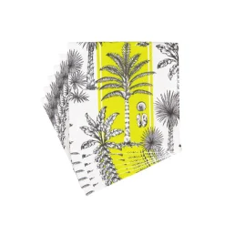 Southern Palms Green & White Cocktail Napkins - 20 Per Package