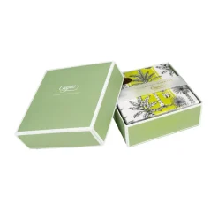 Southern Palms Green & White Boxed Cocktail Napkins - 40 Per Box