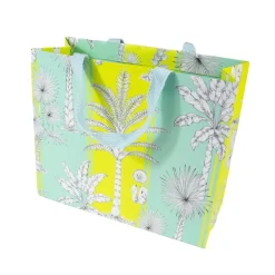 Southern Palms Turquoise & Lime Large Gift Bags - 1 Each