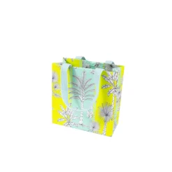 Southern Palms Turquoise & Lime Small Square Gift Bags - 1 Each