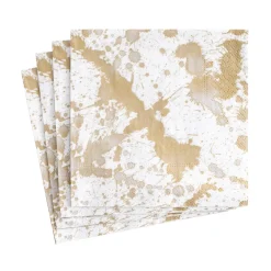 Splatterware Paper Cocktail Napkins in Gold - 20 Per Package