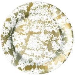 Splatterware Paper Dinner Plates in Gold - 8 Per Package